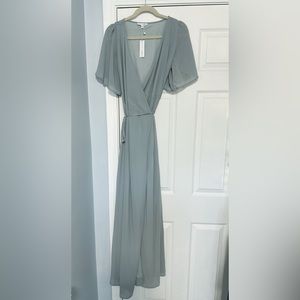 Baltic Born Ivy Wrap Maxi Dress Light Blue NWT